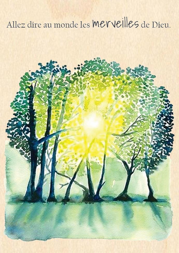 Carte en bois/magnet - 10x14cm - Allez dire au monde ...