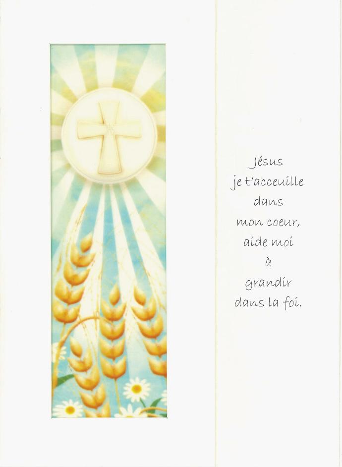 Dubbelkaart/vitro Kommunie - 10,5x15cm/cello+omslag - Jésus