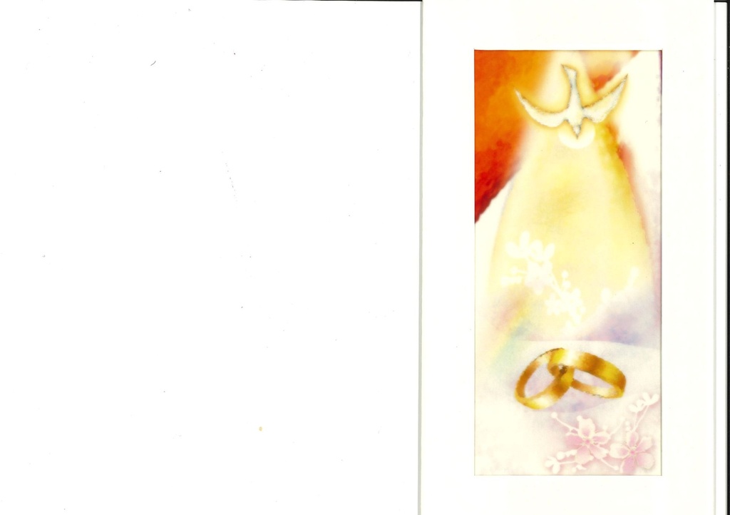 Dopplekarte Glasrahme - Hochzeit - 8,5x15cm/cello+Umschl.