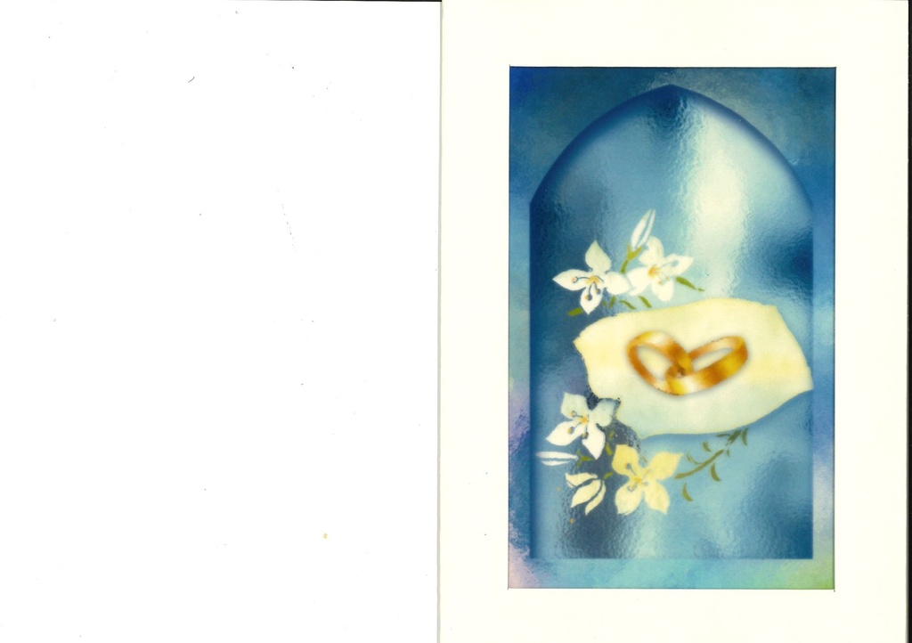 Carte double/vitro - Mariage - 10,5x15cm/cello+enveloppe