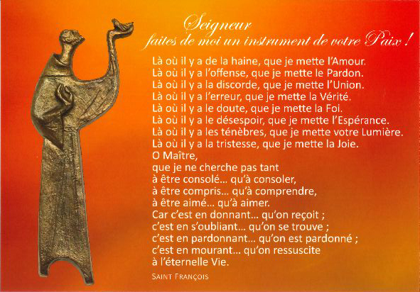 Carte simple - 10x15cm - Fais de moi un artisan de paix