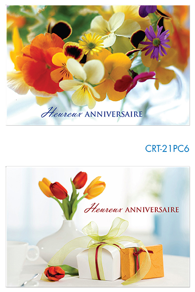 Pochette Anniversaire - 2x3 cartes avec envelloppes