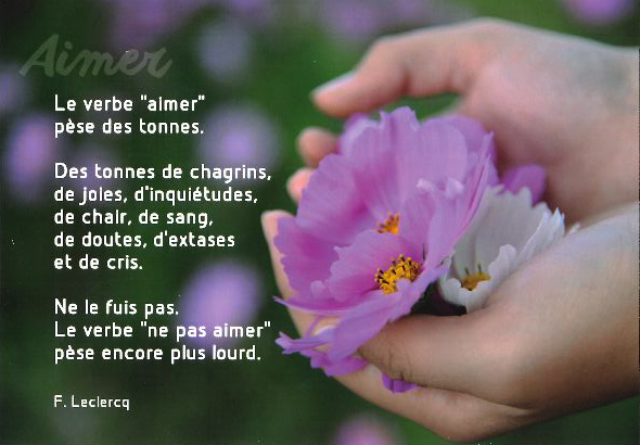 Kaart 10,5x15cm - Le verbe aimer
