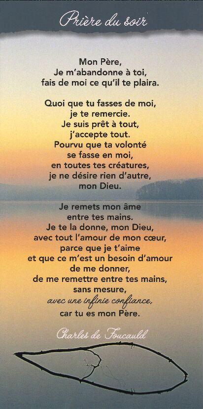 Carte texte 10.5x21cm + enveloppe - Prière du soir