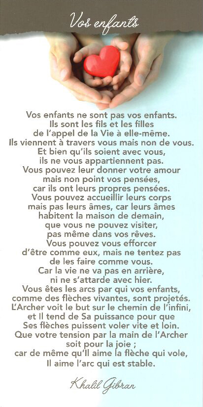 Carte texte 10.5x21cm + enveloppe - Vos enfants