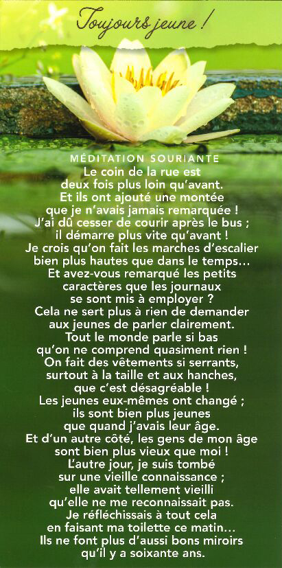 Tekstkaart 10,5x21cm + enveloppe - Toujours jeune