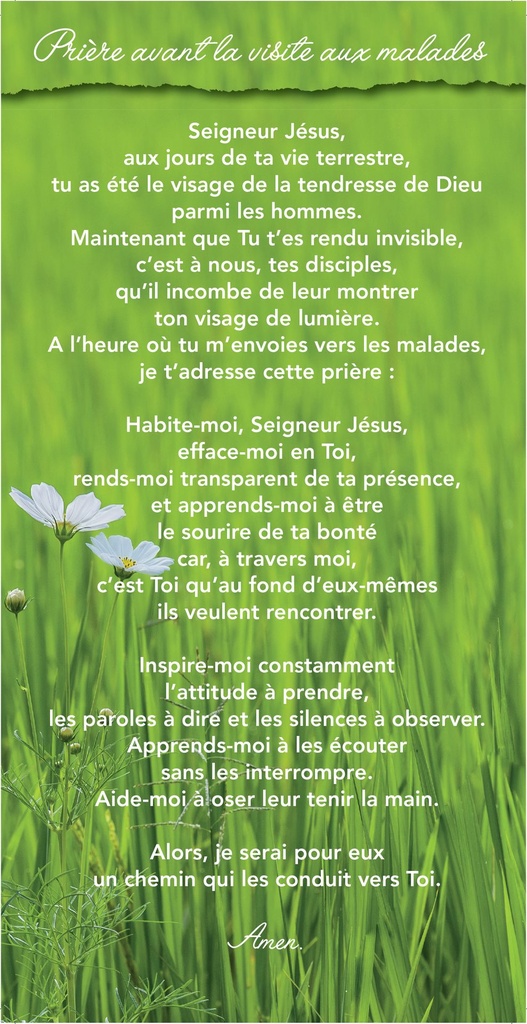 Carte texte 10,5x21cm + enveloppe - Prière avant la visite