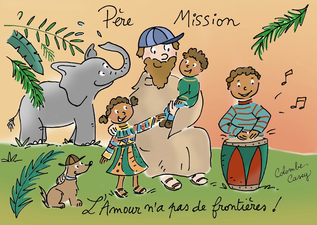 Carte simple 'Moineaux' - 10,5x15cm - Père Mission