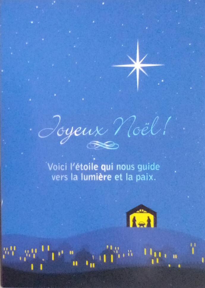 Carte simple Noël - 10,5x15cm - Joyeux Noël! Voiçi l'étoile...