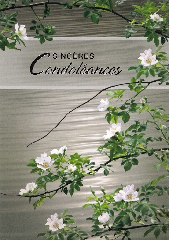 Dubbelkaart/omslag in cello - 12x17cm - Sincères Condoléances