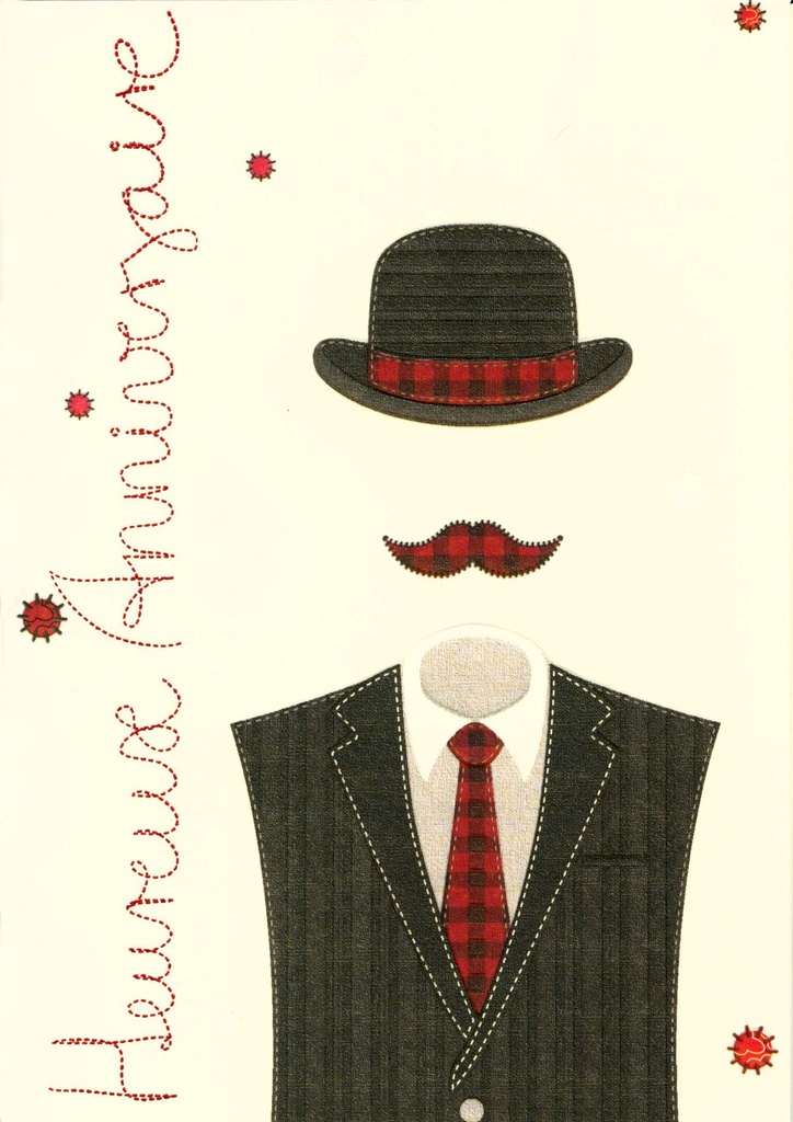 Carte double Patchwork - 12x17cm/cello+enveloppe