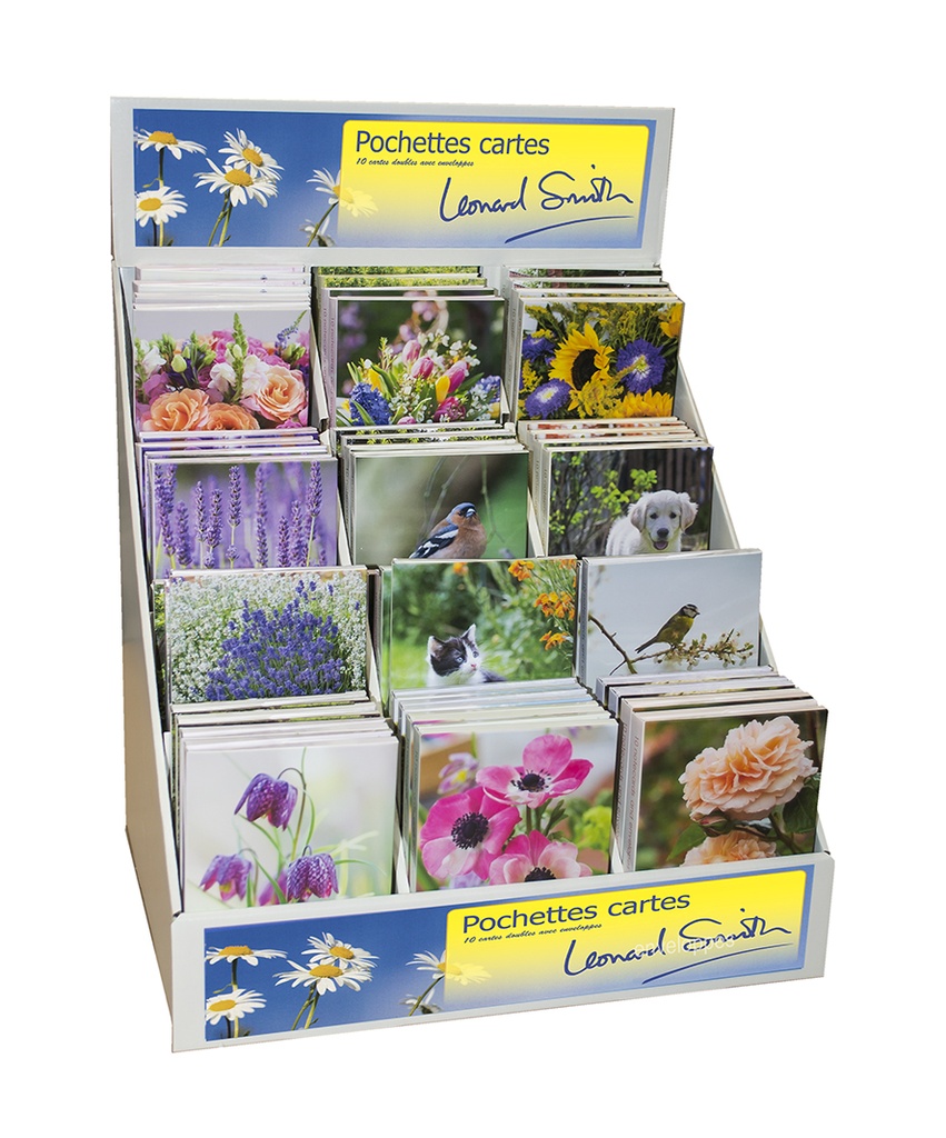 Display met 72 pochettes wenskaarten/omslag - Leonard Smith