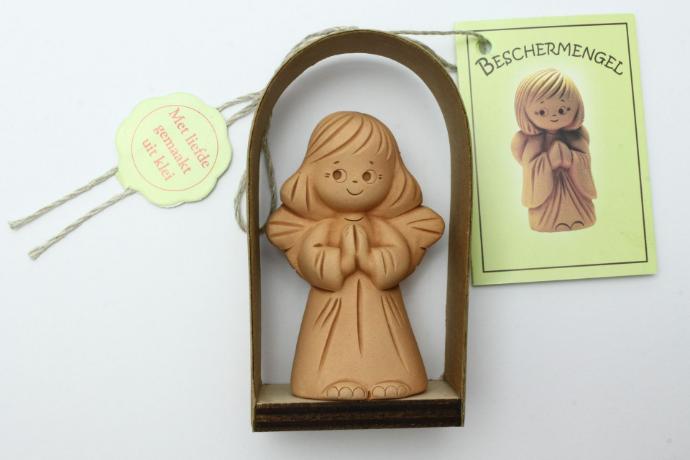 Schutzengel stehedn gross TC  Holländischem Tekst - H=8,5cm