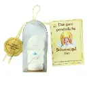 Angel porcelain with amber in cello - German
