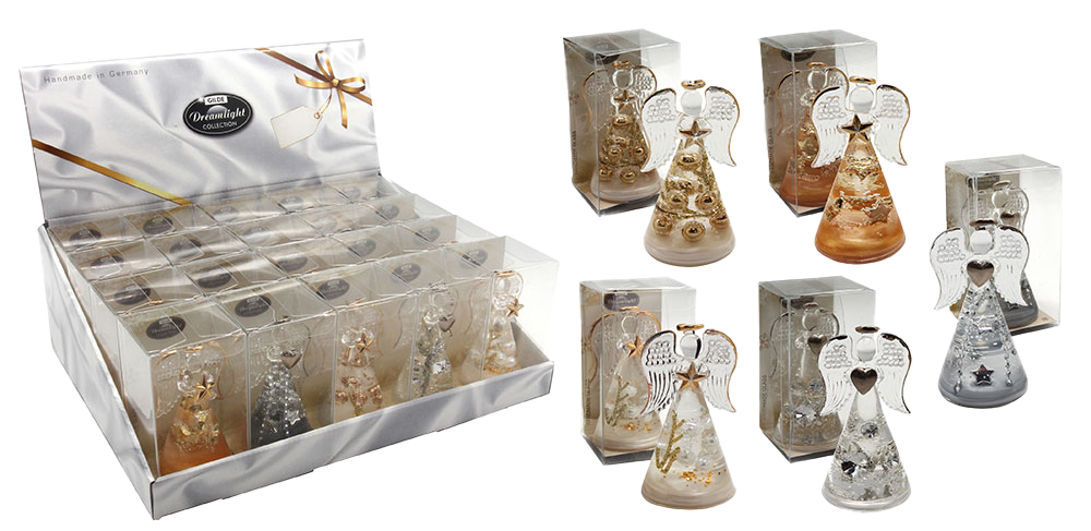 Ange en verre 'Dreamlight' Mini Elégance - 10cm/assorti