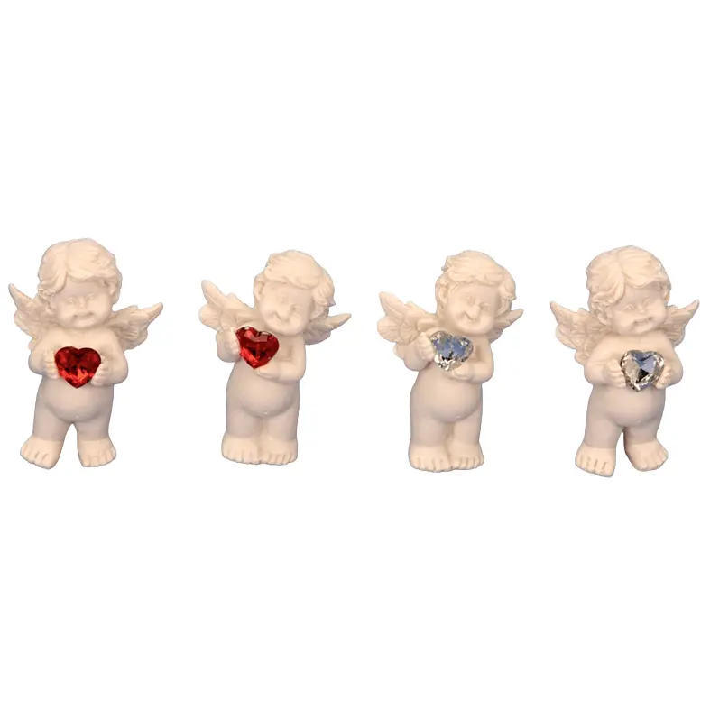 Babyengel met hart - wit H 5cm - assorti