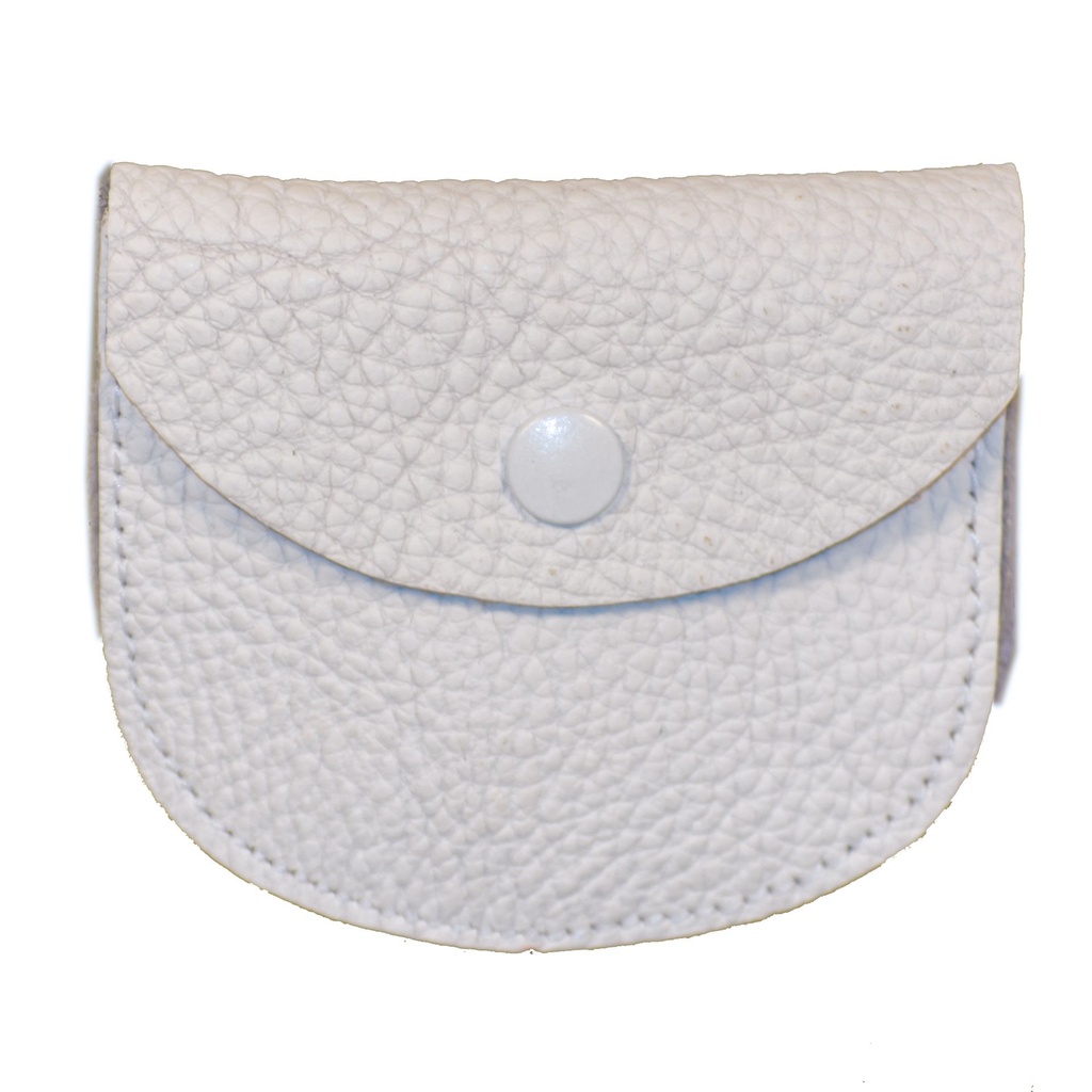 Etui chapelet - cuir/petit - blanc (80x70mm)