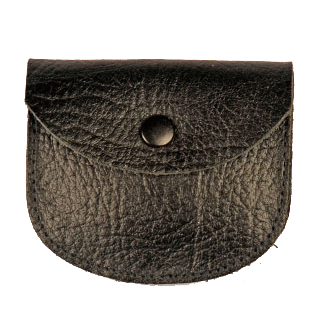 Etui chapelet - cuir/petit - noir (80x70mm)
