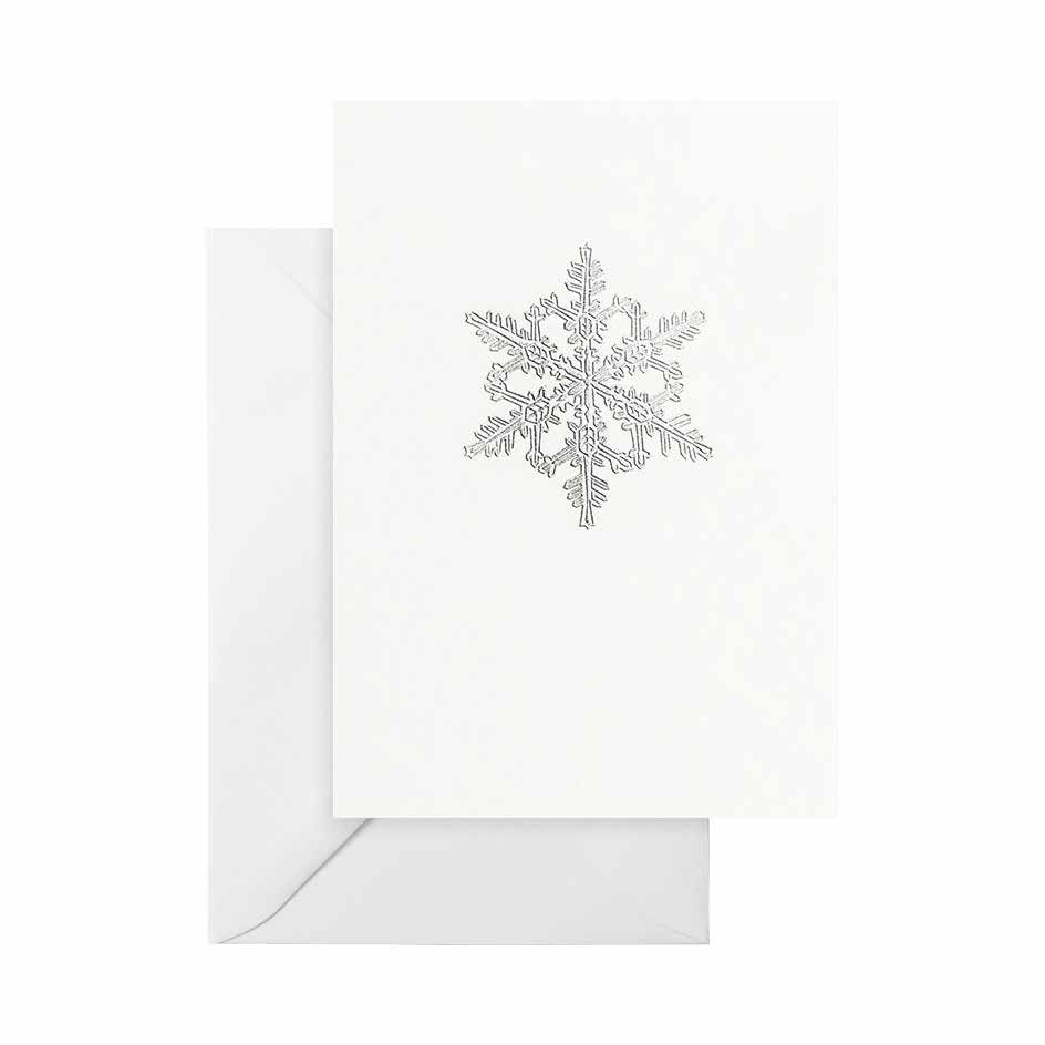 CARTE DOUBLE FLOCON 10.5*14.8 CM