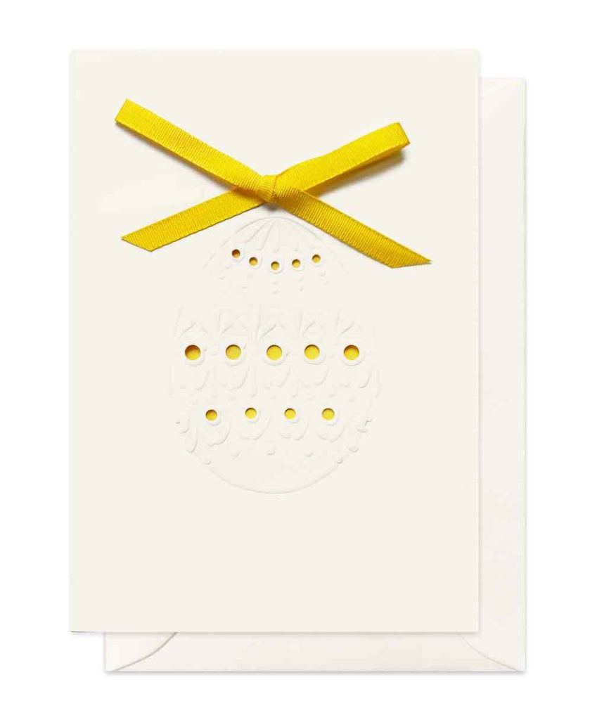 CARTE DOUBLE OEUF DE PAQUES EMBOSSE 10,5*14,8 CM