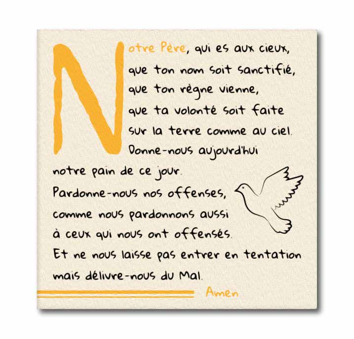 CADRE EN TOILE CANVAS 20*20 CM NOTRE PERE