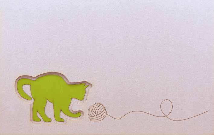 CARTES DOUBLES DESSINS CHAT LAINE