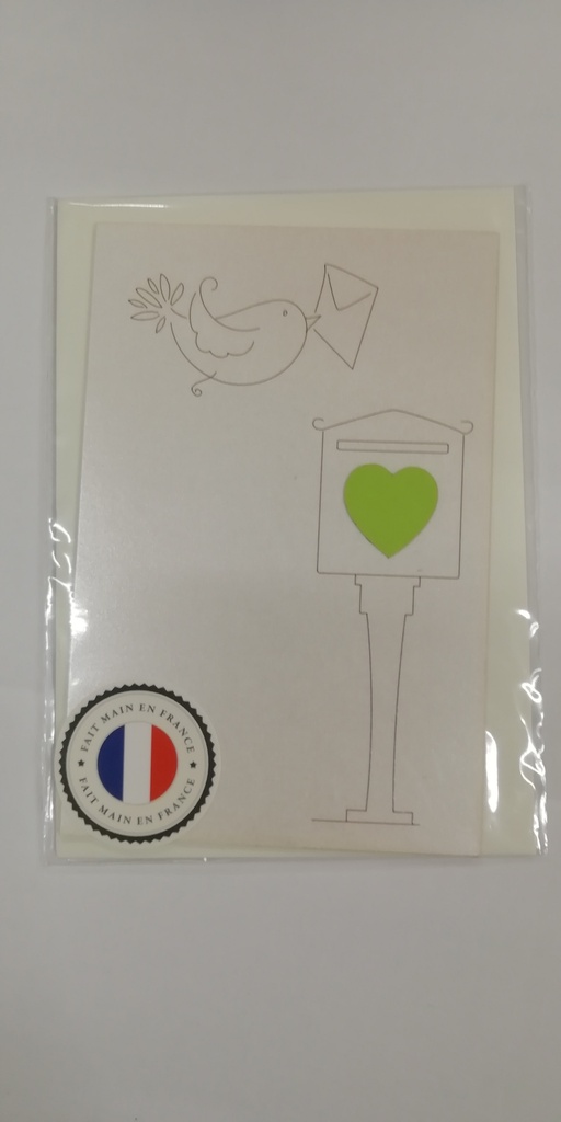 CARTES DOUBLES DESSINS OISEAU LETTRE
