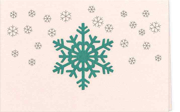 CARTES DOUBLES DESSINS NOEL FLOCON 1 BLEU ELECTRIQUE