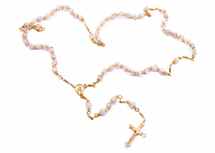 CHAPELET MURANO CORAIL  BLANC