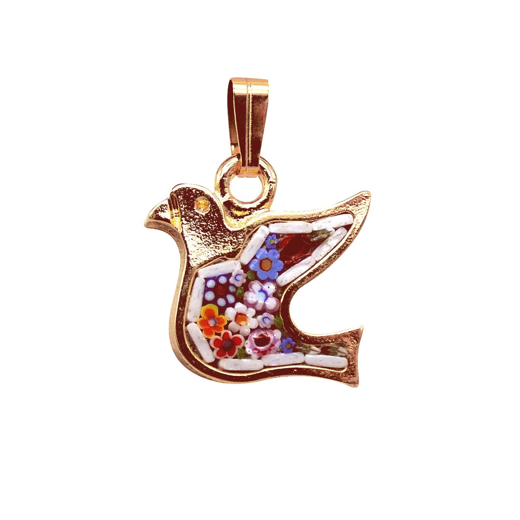 MOSAIQUE BIZANTINE PENDENTIF COLOMBE 1,5*1,5 CM