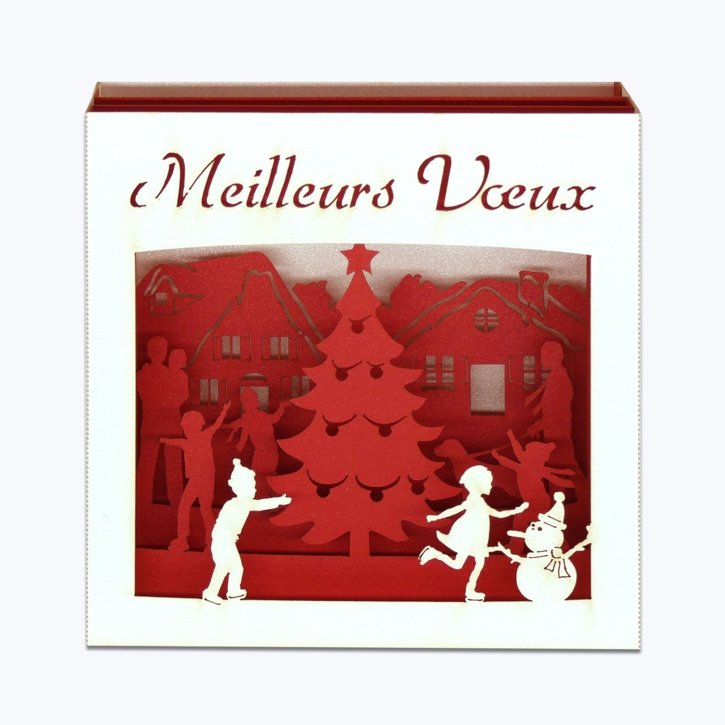 SAPIN PATINOIRE ROUGE BLANC