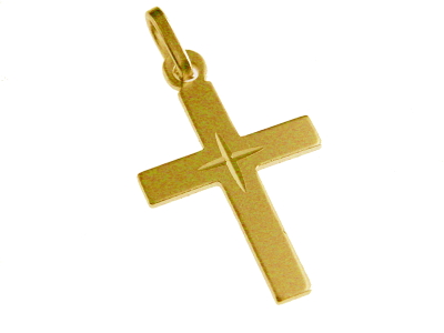 Croix lisse - Ag 925‰ Plaqué Or 3μm (15x20mm)