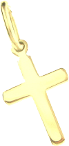 Croix lisse - Ag 925‰ Plaqué Or 3μm (8x12mm)
