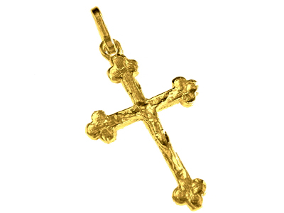 Croix + Christ/gotique Plaqué Or 3æm - Ag 925% - 2