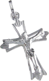 Croix avec Christ/découpé - Argent 925‰ rhodié (18x25mm)