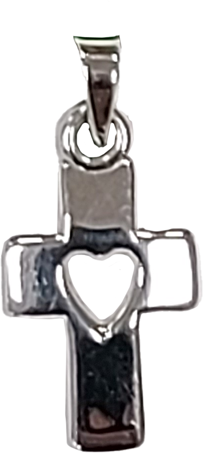 Anhänger 925 Silber rhodiniert - Kreuz poliert (15x23mm)