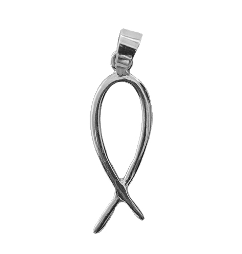 Pendentif Ichtus - Argent 925‰ rhodié (8x20mm)