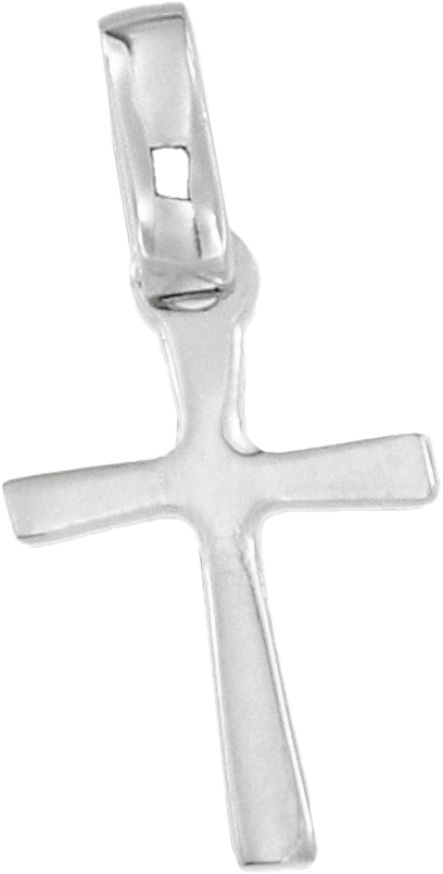 Croix lisse - Argent 925‰ rhodié (9x13mm)