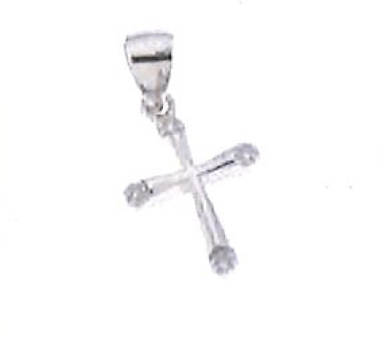 Kruisje effen/blokjes - gerhodineerd Ag 925‰ (16x24mm)