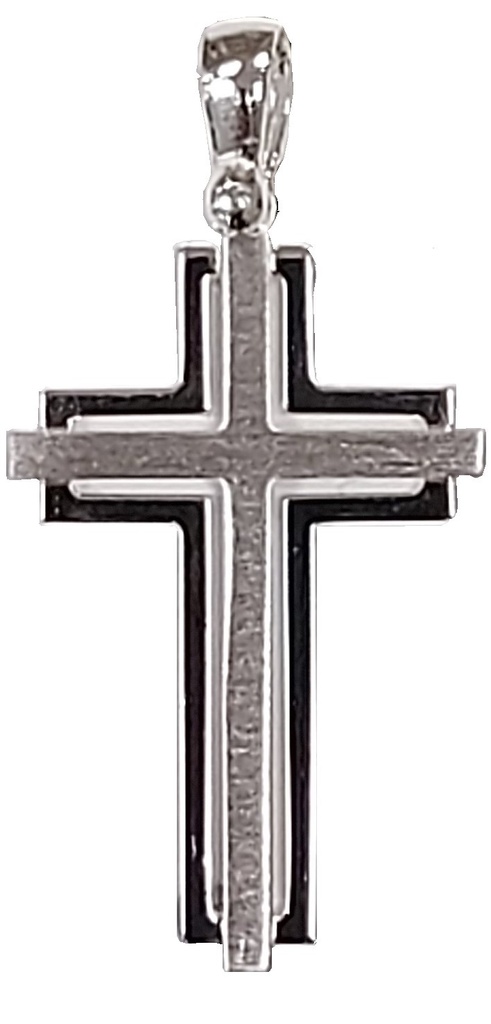 Kruisje bicolor - verzilverd 925‰ (16x24mm)