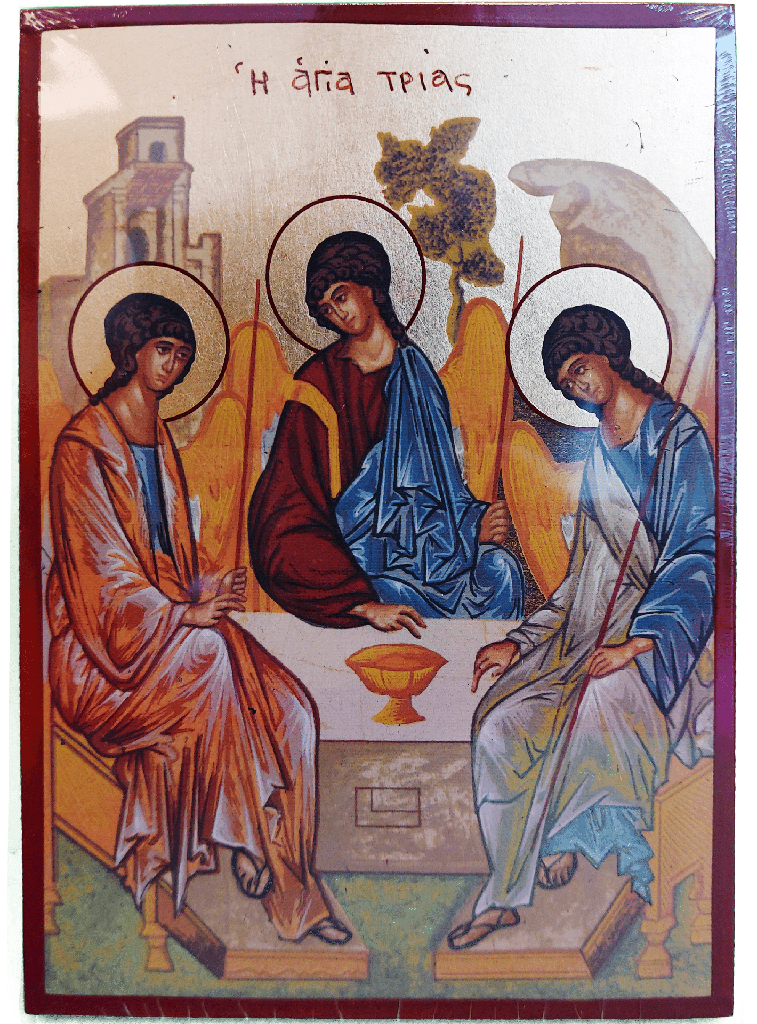Icône lithographie/platte - Ste Trinité Roublev (95x135mm)