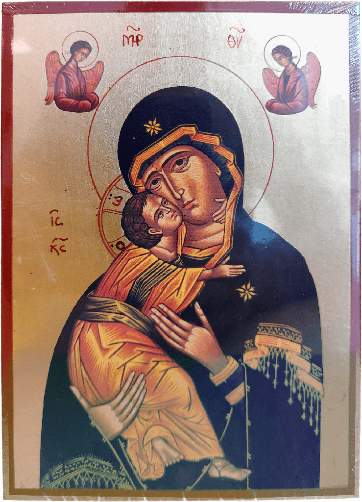 Icône lithographie/platte - Vierge Vladimir (95x135mm)