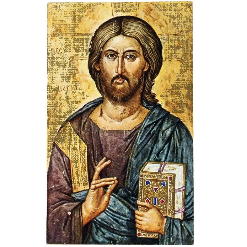 Ikoon geplakt - Pantocrator (65x100mm)