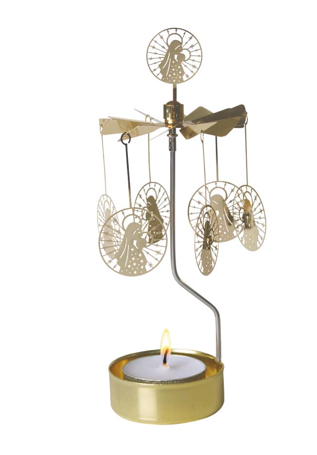 Rotor Theelichter - OLV met kind verguld -16cm