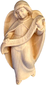Ange Gloria/Groupe Sonia - H 9cm - bois sculpté/nature