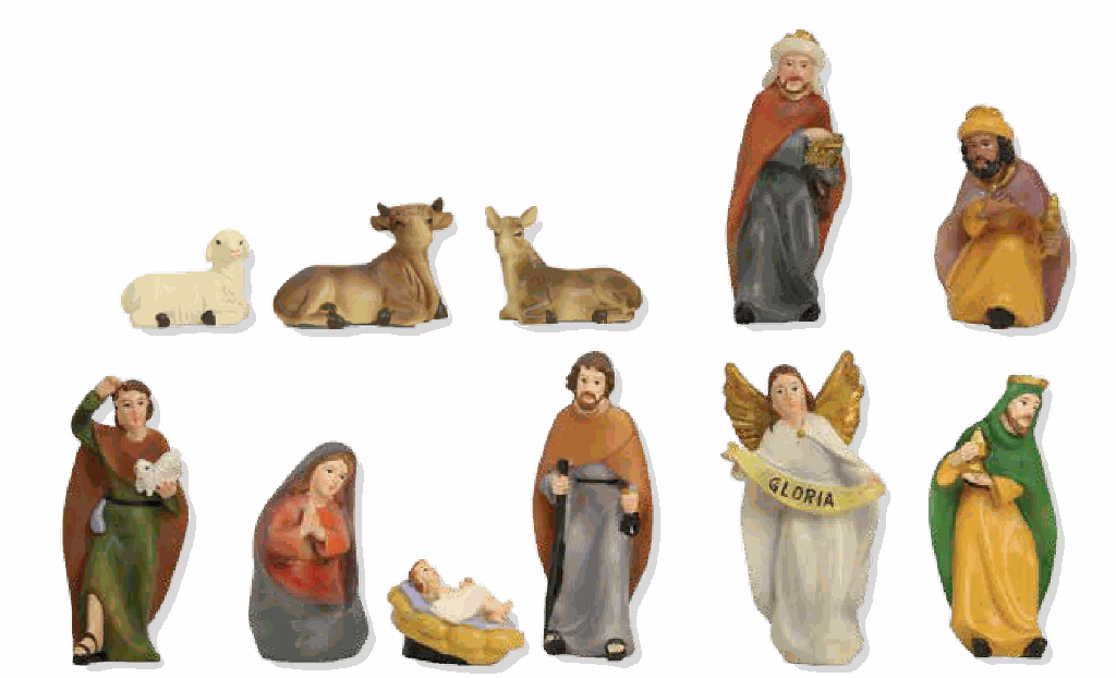 Kerstgroep 11-delig - polystone H 10cm