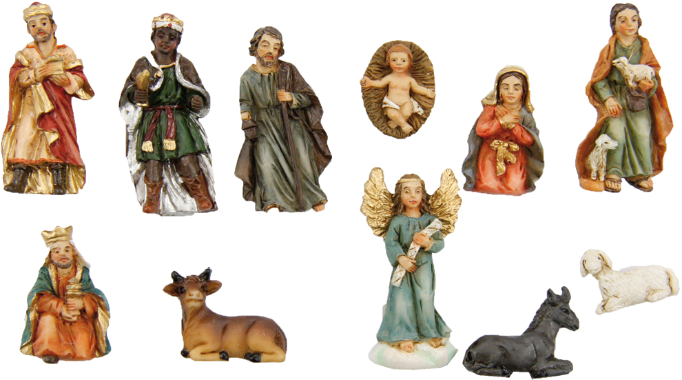 Santons en résine - 11-pièces - H 5cm 