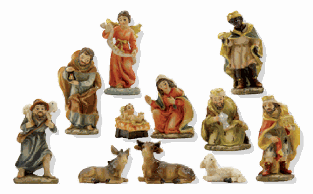 Santons en résine - 11-pièces - H 5cm 