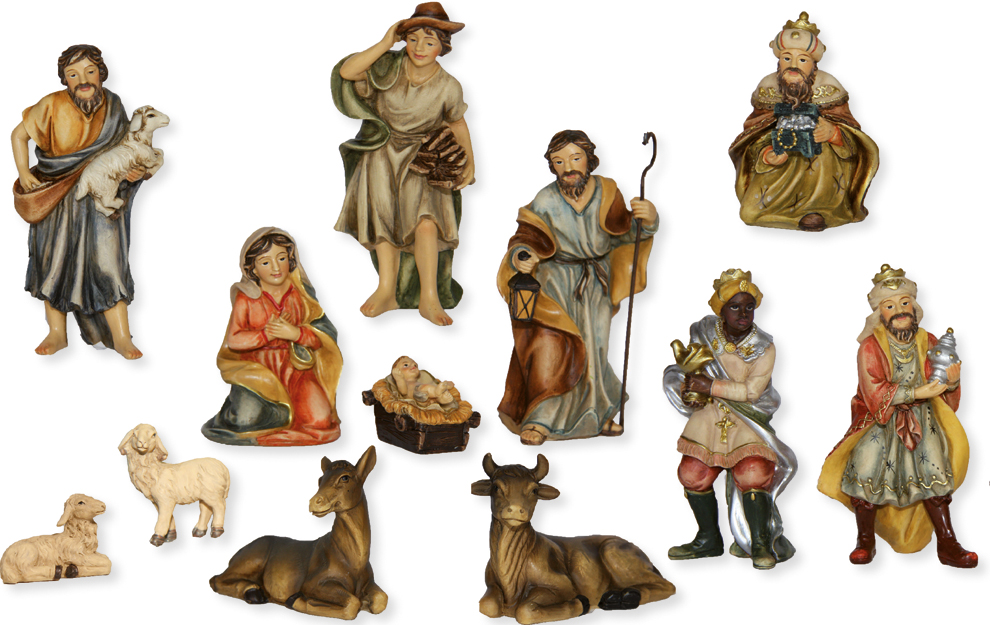Santons en résine 'Collection Johannes' - 12-pièces - H 8cm 
