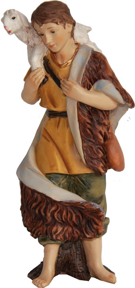 Shepherd With Sheep On Shoulder - Group 9cm 